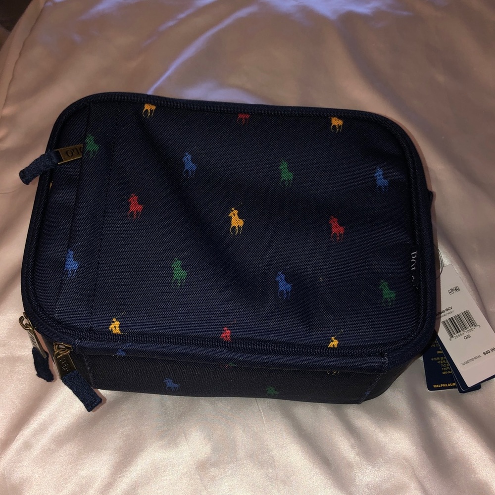 Polo by Ralph Lauren Newport Navy Insulated Lunch Tote Multicolor Pony Logos NWT
